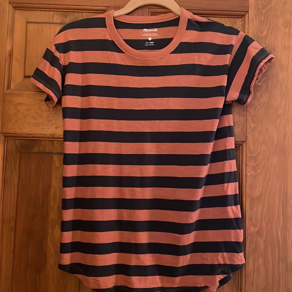 Madewell Whisper Cotton Ribbed Crewneck Tee in Bastian Stripe - Picture 5 of 7